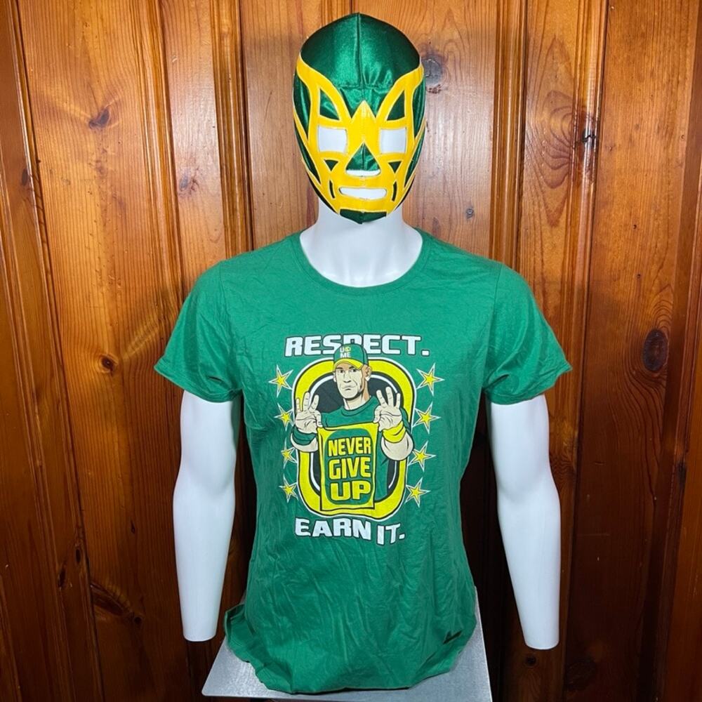 WWE Authentic XL Y2K John Cena T Shirt Green Graphic